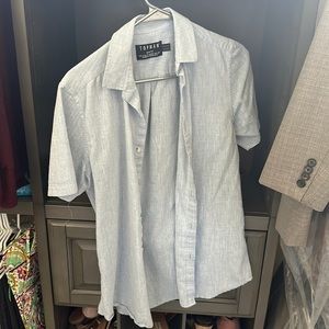 Top man slim fit light blue dress shirt shirt sleeve